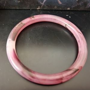 Purple marbled rounded bangle bracelet